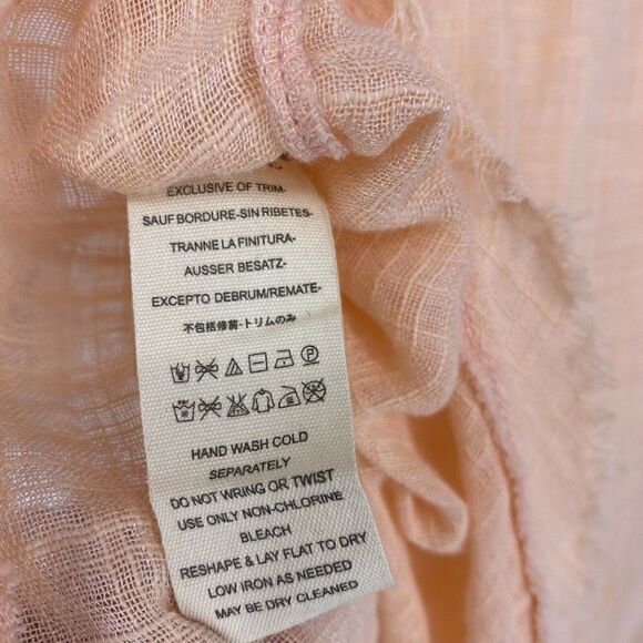 Free People Tunic Top Size XS Womens Peach Talk To Me Crinkled Frayed Hem Shirt - Picture 7 of 8